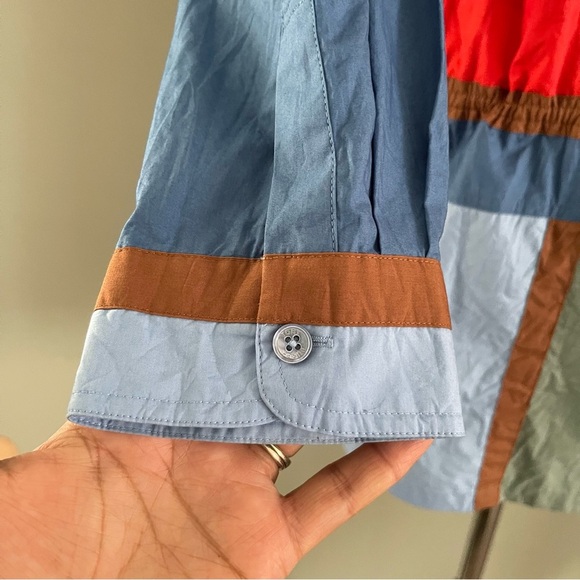 Tory Burch Color Block Poplin Cotton Tunic size 8 preowned - Picture 5 of 10